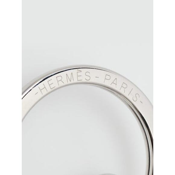 Hermes Palladium Plated Metal Cadenas Quiz Key Ring - Picture 6 of 7